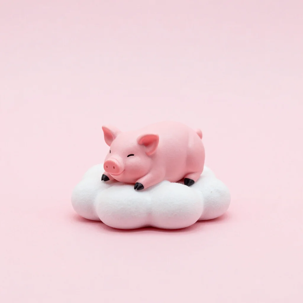 Sleepy Piggy Cloud Desk Ornament